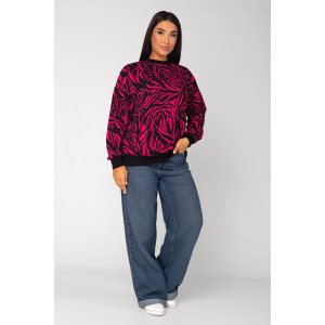 Толстовка женская ФТ-23 "Риана" футер 3-х нитка петля (последний размер) фуксия 52