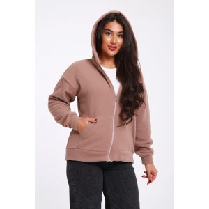 Худи женское №20679 флис (р-ры: 46-56) бежевый Худи женское №20679 флис (р-ры: 46-56) бежевый