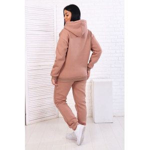 Костюм двойка женский 718 футер 3-х нитка с начесом (последний размер) капучино 48