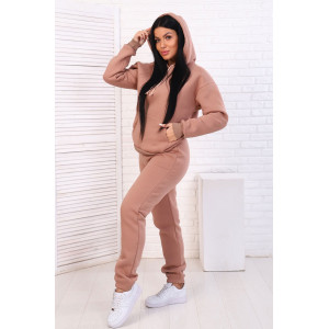 Костюм двойка женский 718 футер 3-х нитка с начесом (последний размер) капучино 48