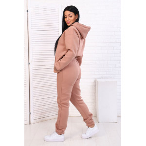 Костюм двойка женский 718 футер 3-х нитка с начесом (последний размер) капучино 48