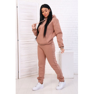 Костюм двойка женский 718 футер 3-х нитка с начесом (последний размер) капучино 48