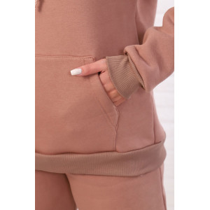 Костюм двойка женский 718 футер 3-х нитка с начесом (последний размер) капучино 48