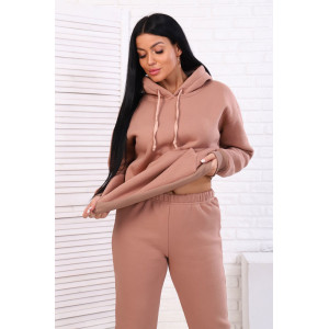 Костюм двойка женский 718 футер 3-х нитка с начесом (последний размер) капучино 48