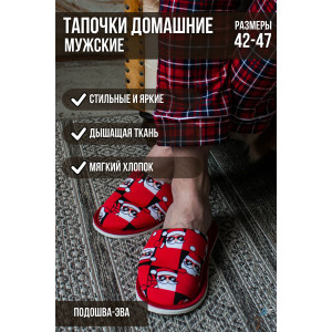 Тапки мужские С-6ММ-МР кулирка (р-ры: 42-45) Санта