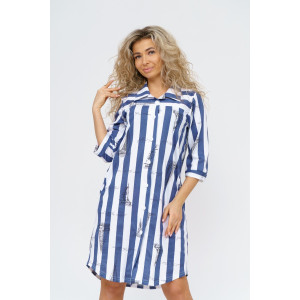 Халат женский 433 "Парус" кулирка (последний размер) синий 46 Халат женский 433 "Парус" кулирка (последний размер) синий 46