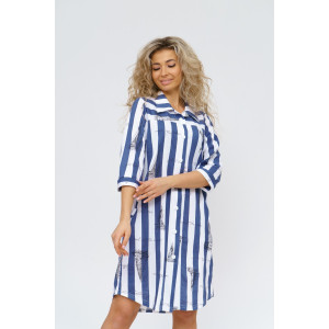 Халат женский 433 "Парус" кулирка (последний размер) синий 46 Халат женский 433 "Парус" кулирка (последний размер) синий 46