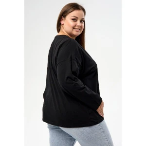 Лонгслив женский "Long" кулирка с лайкрой пенье (р-ры: 36-54) черный Лонгслив женский "Long" кулирка с лайкрой пенье (р-ры: 36-54) черный