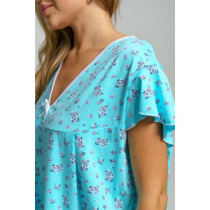 Сорочка женская "Муза 2" 1323 кулирка (последний размер) бирюза 54