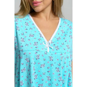 Сорочка женская "Муза 2" 1323 кулирка (последний размер) бирюза 54