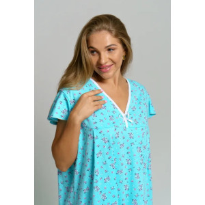 Сорочка женская "Муза 2" 1323 кулирка (последний размер) бирюза 54