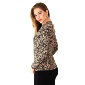 Лонгслив женский 1257 вискоза (последний размер) леопард 54 Лонгслив женский 1257 вискоза (последний размер) леопард 54