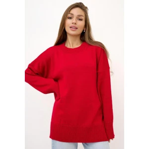 Джемпер женский К 10232 вязаное полотно (р-ры: one size) красный Джемпер женский К 10232 вязаное полотно (р-ры: one size) красный