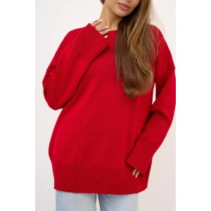 Джемпер женский К 10232 вязаное полотно (р-ры: one size) красный Джемпер женский К 10232 вязаное полотно (р-ры: one size) красный