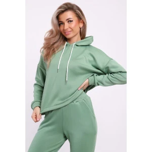 Костюм двойка женский №36863 трикотаж на меху (р-ры: 44-54) оливковый Костюм двойка женский №36863 трикотаж на меху (р-ры: 44-54) оливковый