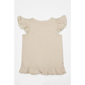 Костюм двойка детский с юбкой "Полька" кулирка (р-ры: 86-116) молочный