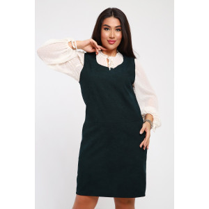 Сарафан женский №32731 микровельвет (р-ры: 48-58) темно-зеленый Сарафан женский №32731 микровельвет (р-ры: 48-58) темно-зеленый