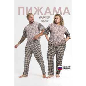 Пижама унисекс П3140 кулирка (р-ры: 48-62) 
