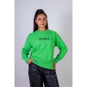 Джемпер женский №1833 акрил (р-ры: 44-50) зеленый Джемпер женский №1833 акрил (р-ры: 44-50) зеленый