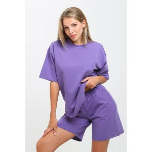 Костюм двойка женский РИКСЖ футер 2-х нитка (р-ры: S-XL) фиолетовый Костюм двойка женский РИКСЖ футер 2-х нитка (р-ры: S-XL) фиолетовый