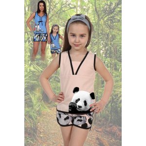 Пижама детская №5011 кулирка (р-ры: 32-34) панды