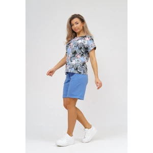 Костюм двойка женский К-063 кулирка (р-ры: 50-60) голубой Костюм двойка женский К-063 кулирка (р-ры: 50-60) голубой