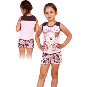 Пижама детская №5000 кулирка (р-ры: 30-36) бледно-розовый с мишками