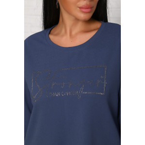 Костюм двойка женский №24656 креп (последний размер) индиго 50,56