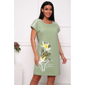 Сорочка женская №29511 кулирка (последний размер) оливковый 48,50