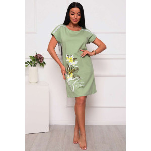 Сорочка женская №29511 кулирка (последний размер) оливковый 48,50