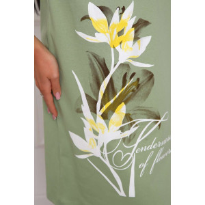 Сорочка женская №29511 кулирка (последний размер) оливковый 48,50