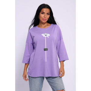 Футболка женская №50560 кулирка (последний размер) сиреневый 52