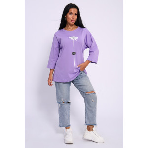 Футболка женская №50560 кулирка (последний размер) сиреневый 52