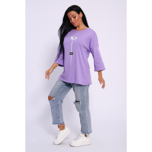 Футболка женская №50560 кулирка (последний размер) сиреневый 52