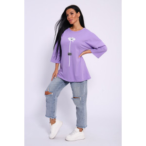 Футболка женская №50560 кулирка (последний размер) сиреневый 52