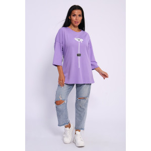 Футболка женская №50560 кулирка (последний размер) сиреневый 52