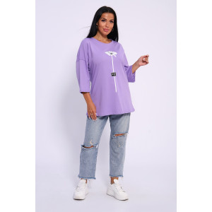 Футболка женская №50560 кулирка (последний размер) сиреневый 52
