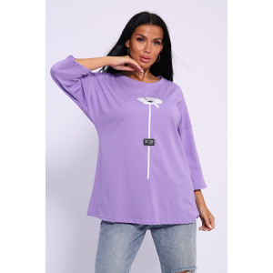 Футболка женская №50560 кулирка (последний размер) сиреневый 52