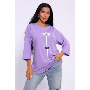 Футболка женская №50560 кулирка (последний размер) сиреневый 52