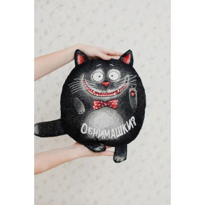 Подушка-игрушка декоративная гобелен "Кот-обнимашка"