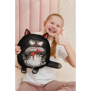 Подушка-игрушка декоративная гобелен "Кот-обнимашка"