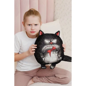 Подушка-игрушка декоративная гобелен "Кот-обнимашка"