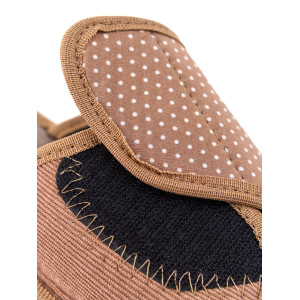 Тапки женские "Lepilov" арт. 120 вельвет с рогожкой + плательный хлопок (последний размер) бежевый вельвет+горох 38,41