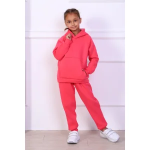 Костюм двойка детский МЛШ-24 "Dandy" футер 3-х нитка с начесом (р-ры: 122-152) коралловый