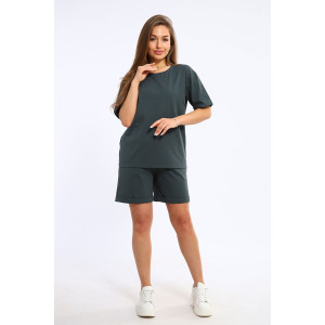 Костюм двойка женский 5347в кулирка (р-ры: 42-56) зеленый мох