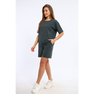 Костюм двойка женский 5347в кулирка (р-ры: 42-56) зеленый мох
