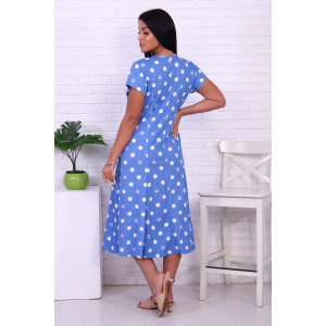 Платье женское №6752 кулирка (последний размер) голубой горох 56 Платье женское №6752 кулирка (последний размер) голубой горох 56