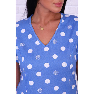 Платье женское №6752 кулирка (последний размер) голубой горох 56 Платье женское №6752 кулирка (последний размер) голубой горох 56