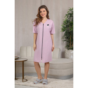 Халат женский "Эва" кулирка меланж (последний размер) розовый 46