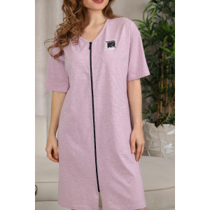 Халат женский "Эва" кулирка меланж (последний размер) розовый 46